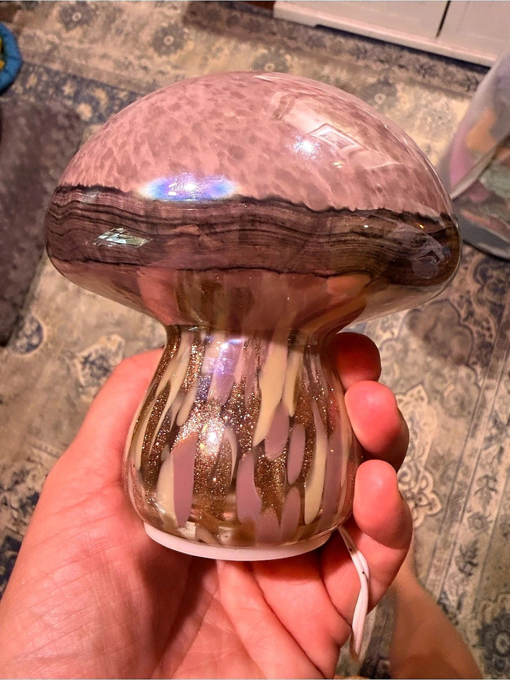 Pink & Gold Mushroom Lamp
